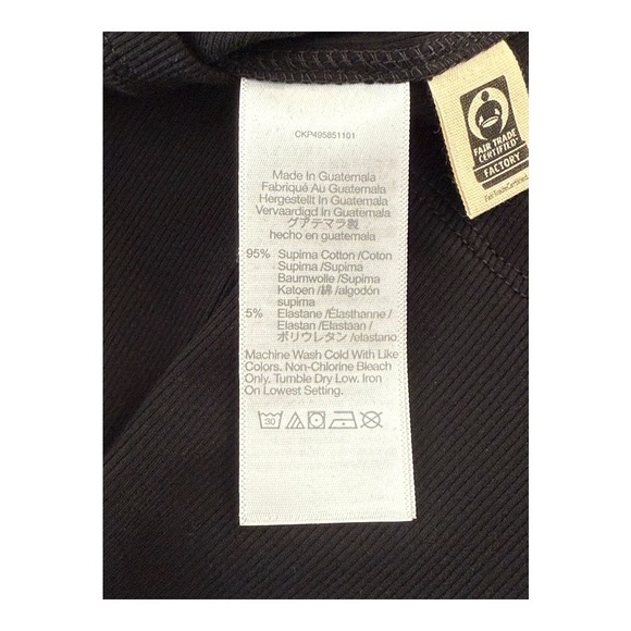 Madewell Re)generative Cotton Ribbed Scoopneck Tee Women's Small Jet Black NWT - Picture 7 of 7